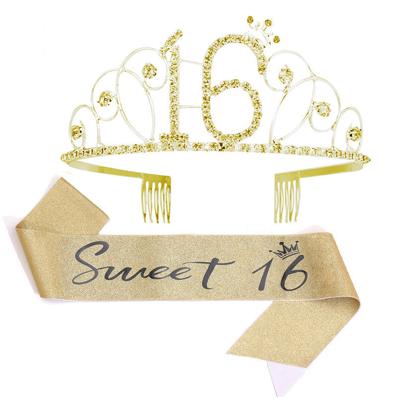 Ladies Glittering Tiara with Festive "50 & Fabulous" Design Bowlift