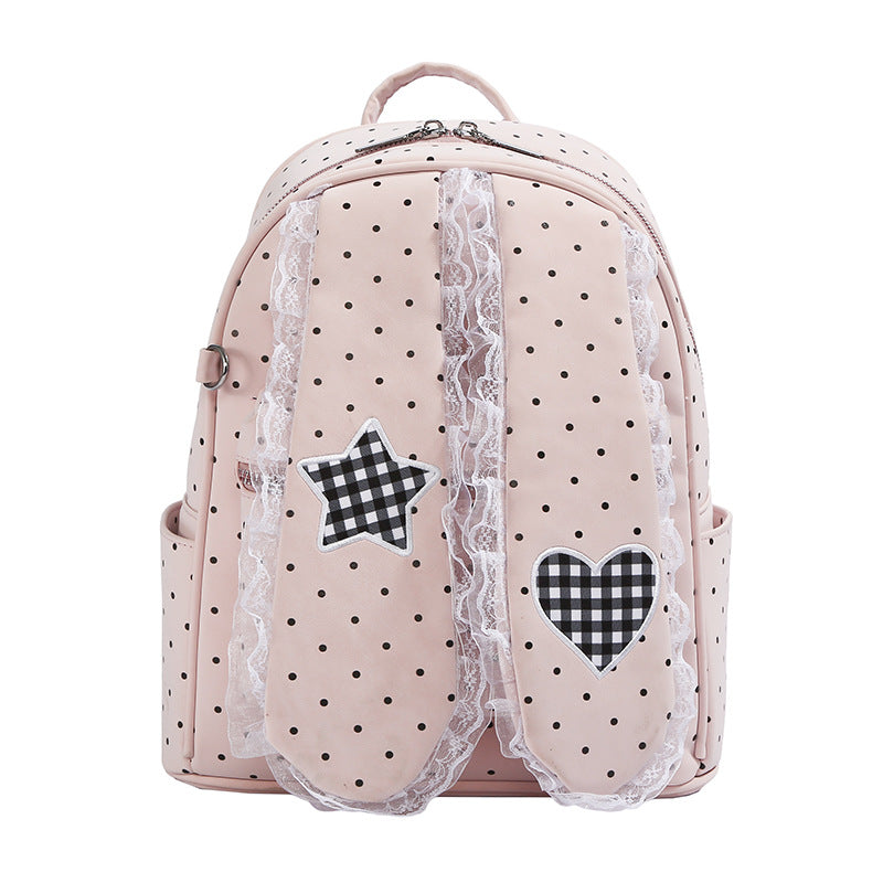 Fashionable Polka Dot Backpack Bowlift