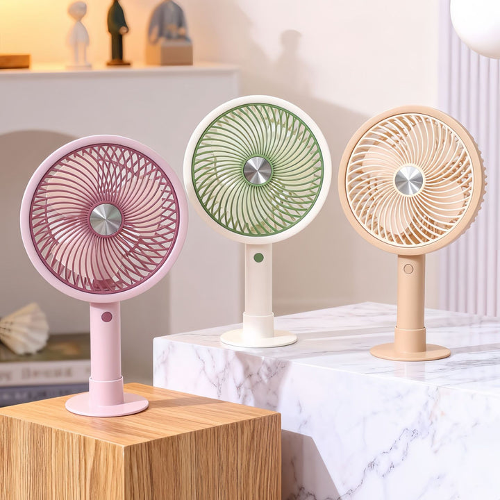 Portable table fan with multiple speed settings and USB connection Bowlift
