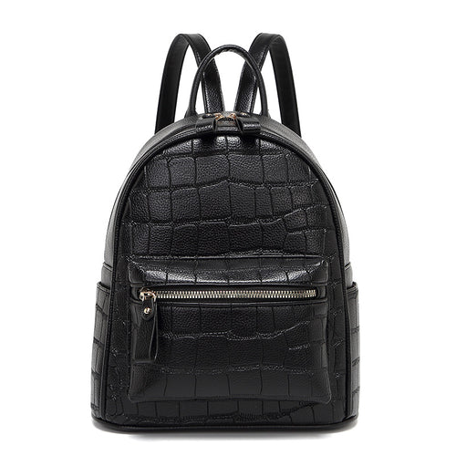 Crocodile-Embossed Mini Chic Backpack Bowlift