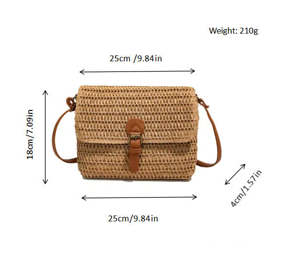 Handbag made of braided natural material with adjustable shoulder strap Bowlift