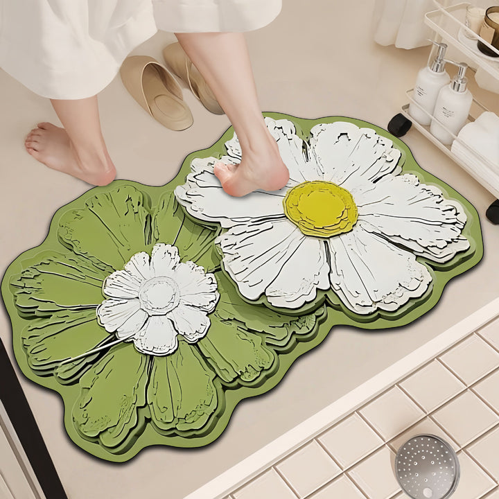 Luxurious Floral Design Bath Mat Bowlift
