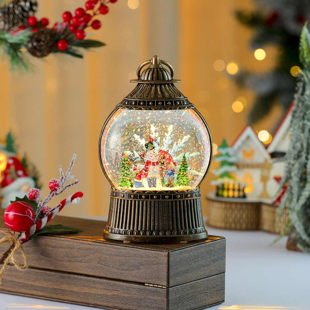 Decorative LED Snow Globe Lantern Bowlift