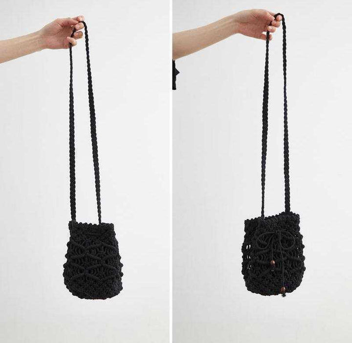 Hand-knit Macrame Shoulder Bag Bowlift