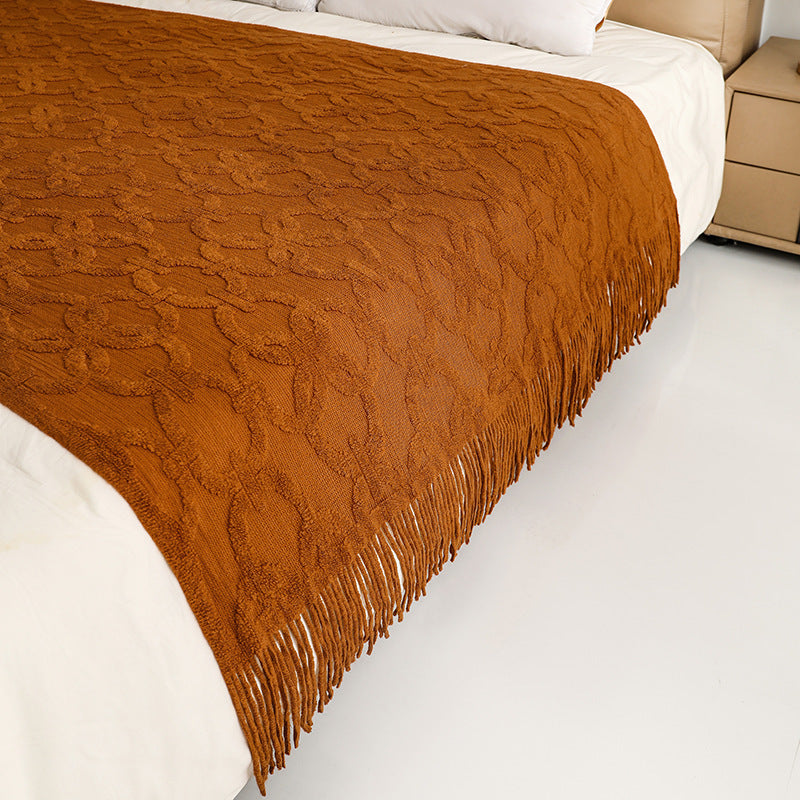 Decorative Fringe Throw Blanket Bowlift