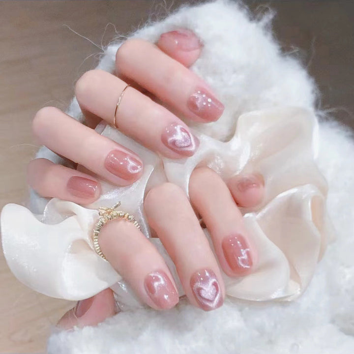 Heart-Design Press-On Nails Bowlift