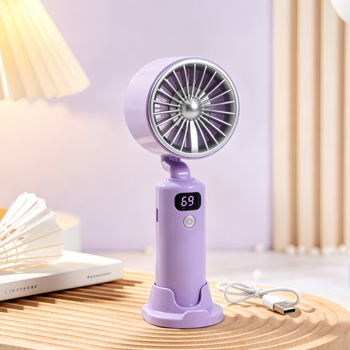 Women portable USB table fan with digital speed display Bowlift