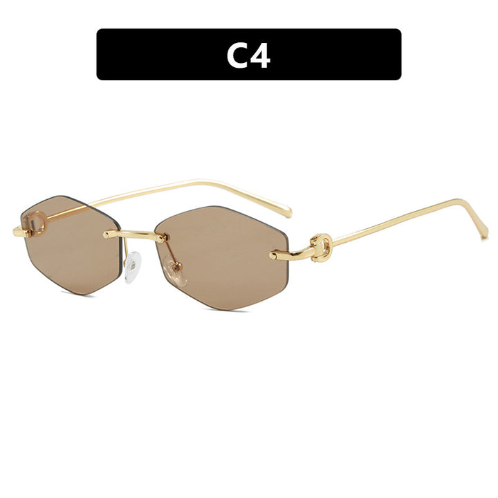 Women's fashionable sunglasses with hexagonal frame and luxurious accents Bowlift