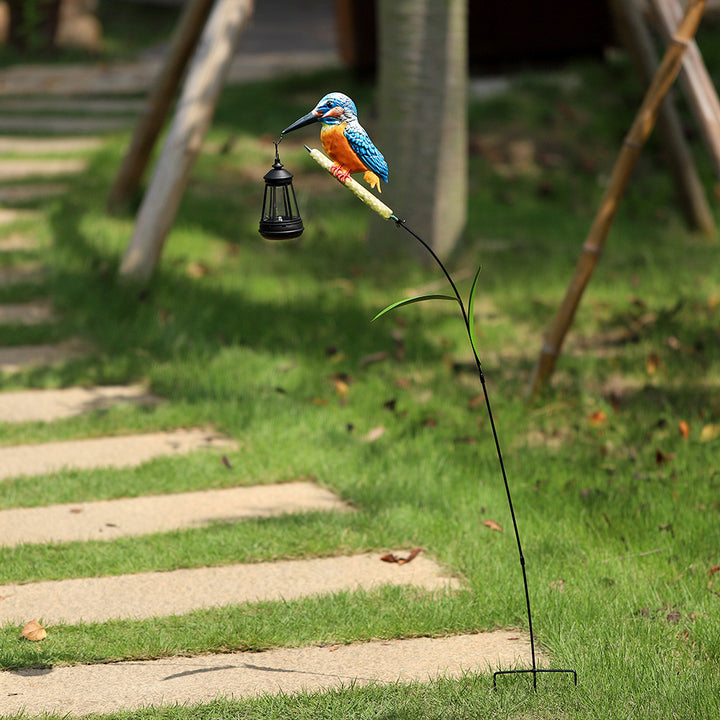 Decorative Solar Flamingo Garden Stake Lamp With Adjustable Metal Arm And Integrated LED Bowlift