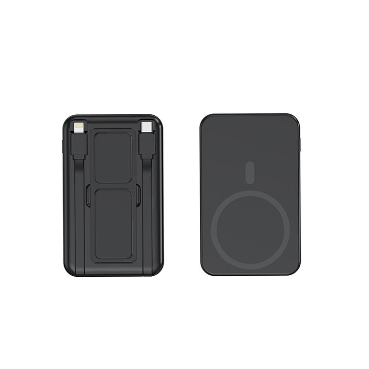 Portable power bank with integrated Qi charging function and digital capacity display Bowlift
