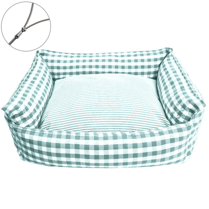 Cozy Gingham Dog Bed