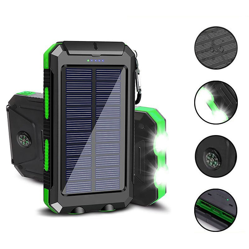 Solar Powerbank with Integrated LED Light and Compass Bowlift