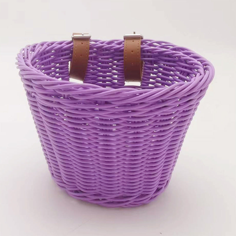 Decorative Woven Storage Basket with Leather Handles Bowlift