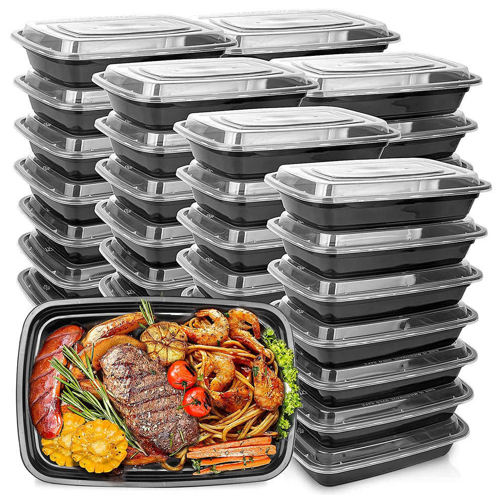 Microwave safe rectangular meal prep container with snap-lock lid and stackable base Bowlift