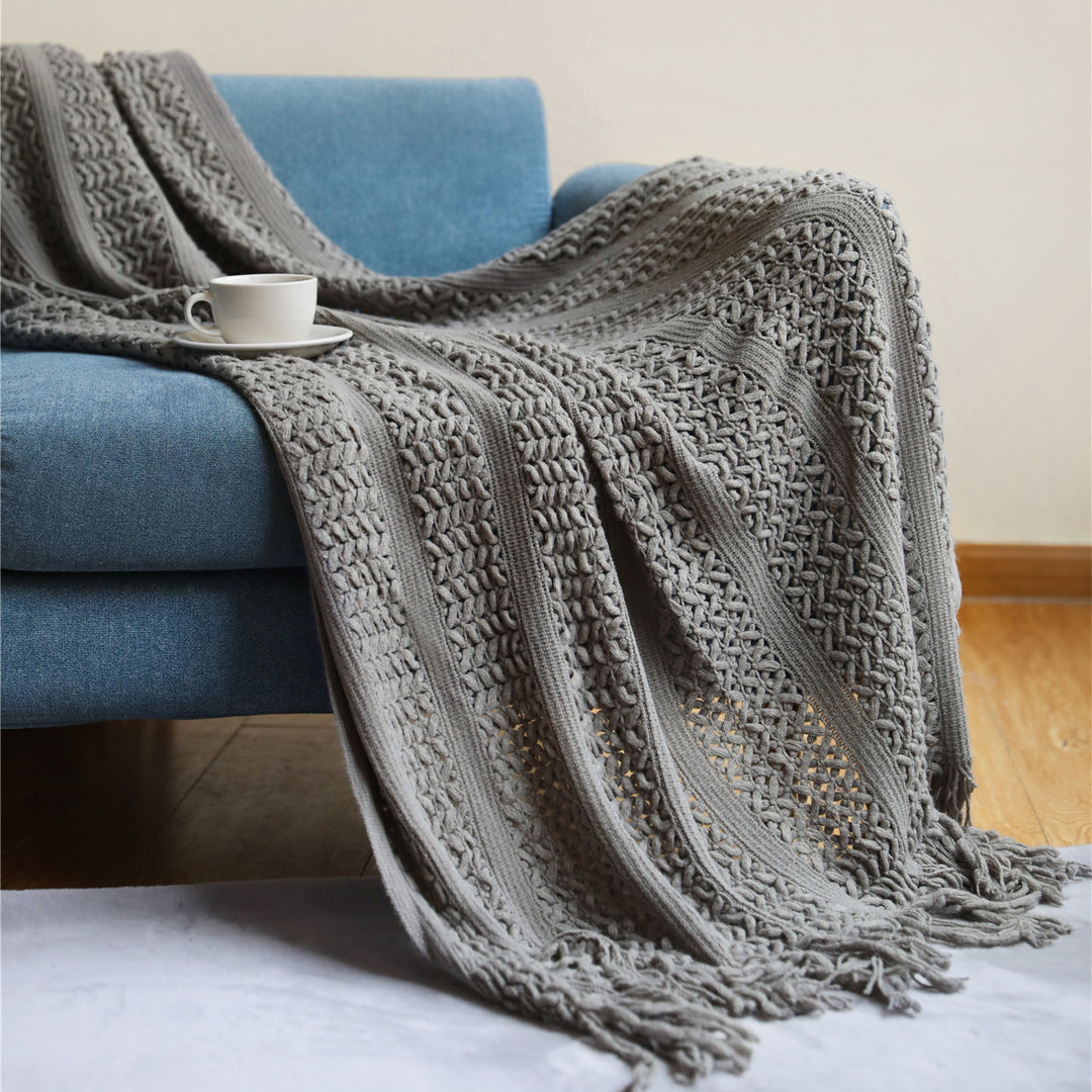 Premium Handcrafted Fringe Throw Blanket Bowlift
