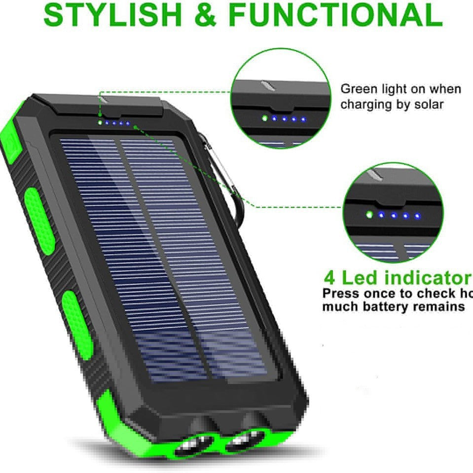 Solar Powerbank with Integrated LED Light and Compass Bowlift