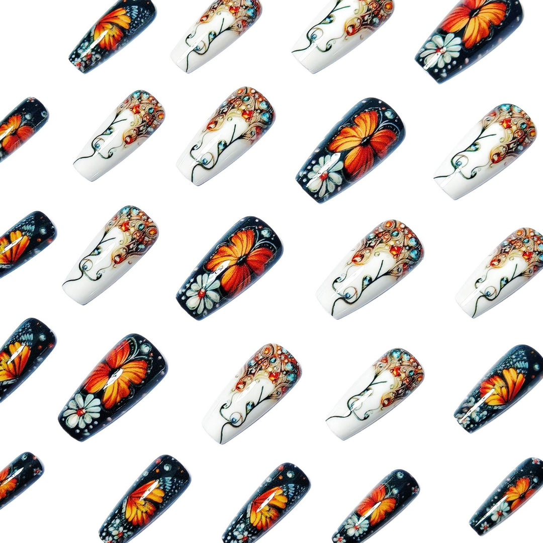 Intricate Butterfly Design Nail Art Bowlift