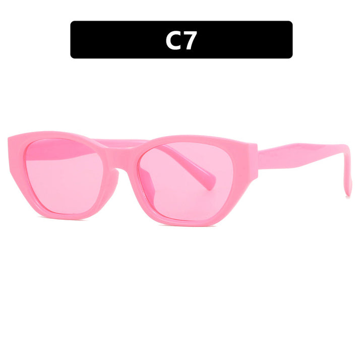 Women's futuristic cat-eye sunglasses with transparent frame and comfortable UV protection Bowlift