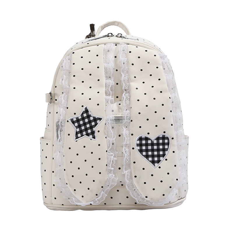 Fashionable Polka Dot Backpack Bowlift