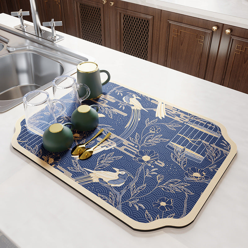 Vintage Mosaic Kitchen Counter Mat Bowlift