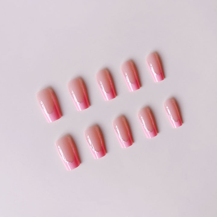 Artificial nail set with elegant glitter decorations Bowlift