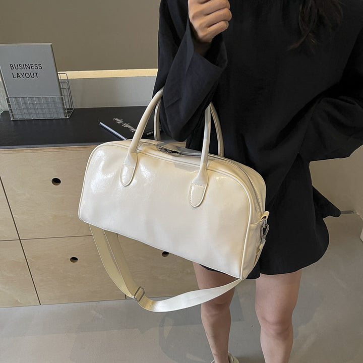 Elegant Leather Overnight Duffle Bag Bowlift