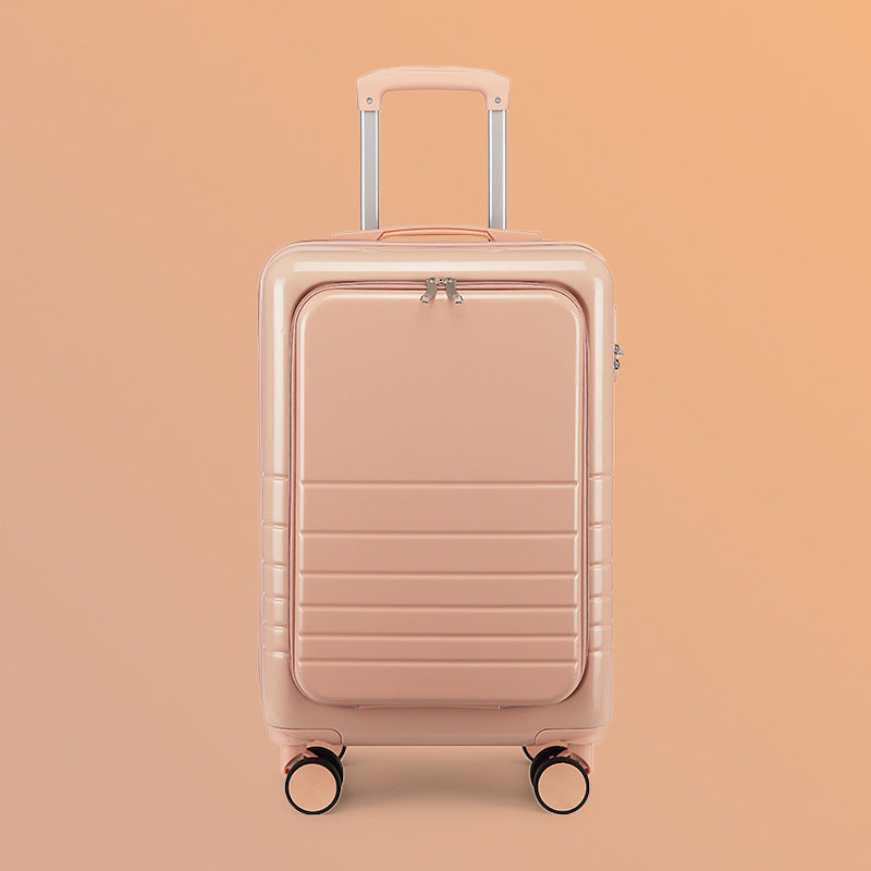 carry-on hardshell front-pocket spinner suitcase with quick-access compartment telescopic handle and smooth full-rotation wheels Bowlift