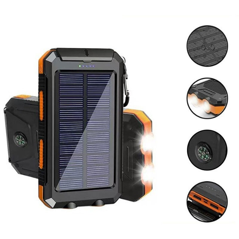 Solar Powerbank with Integrated LED Light and Compass Bowlift