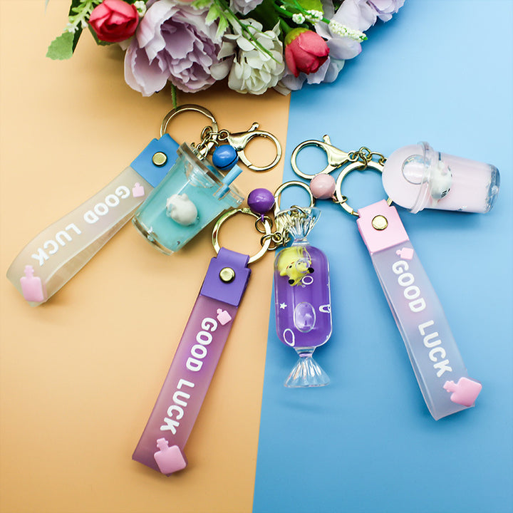 Unisex keychain with decorative cocktail design Bowlift