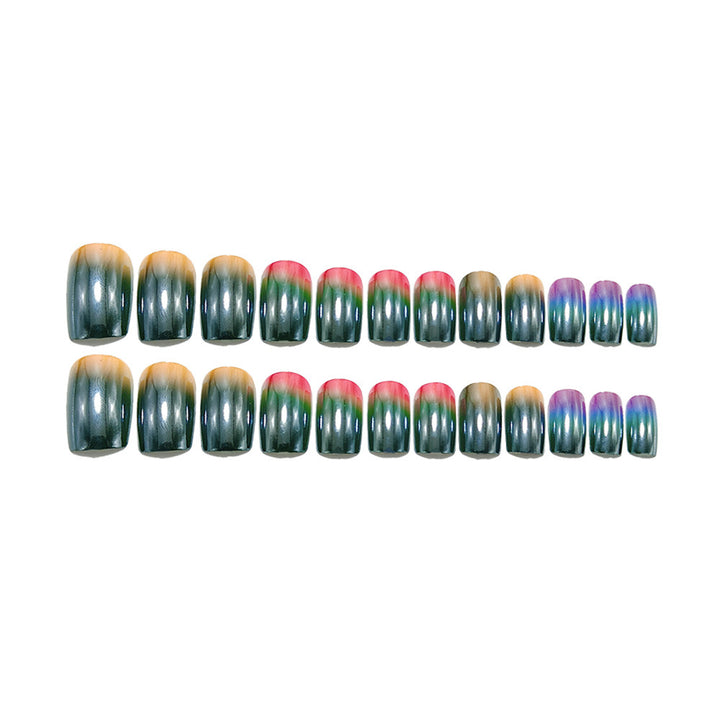 Acrylic Nail Set with High Gloss Metallic Finish Bowlift