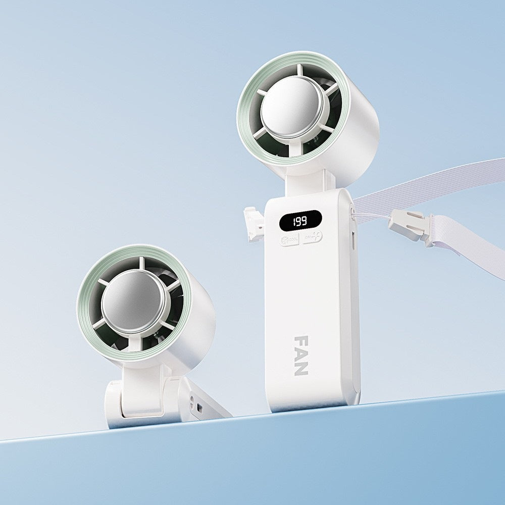 Unisex Portable Multifunction Fan with Digital Temperature Display Bowlift