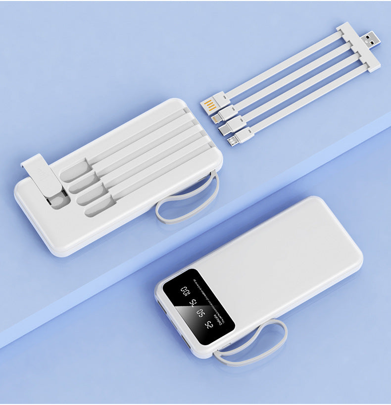 Multifunctional power bank with integrated charging cables Bowlift