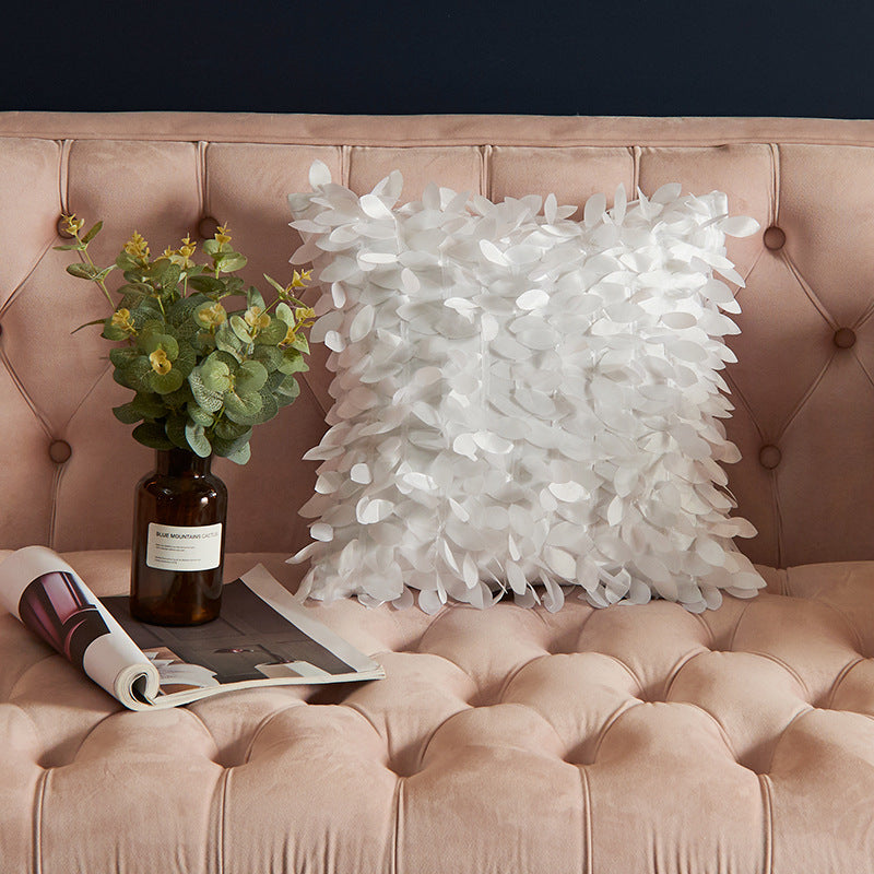 Luxurious Leaf-Patterned Decorative Pillow