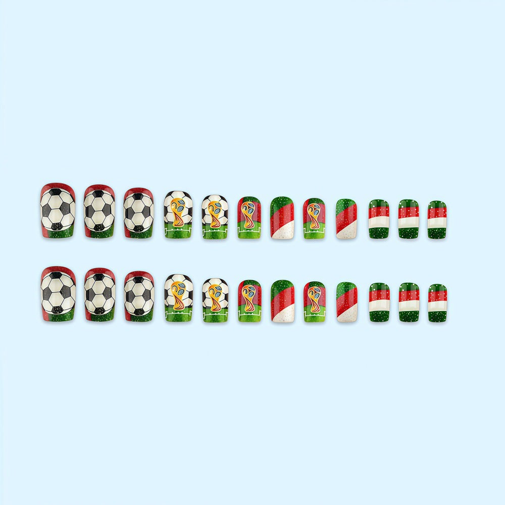 Artificail nails with soccer theme Bowlift