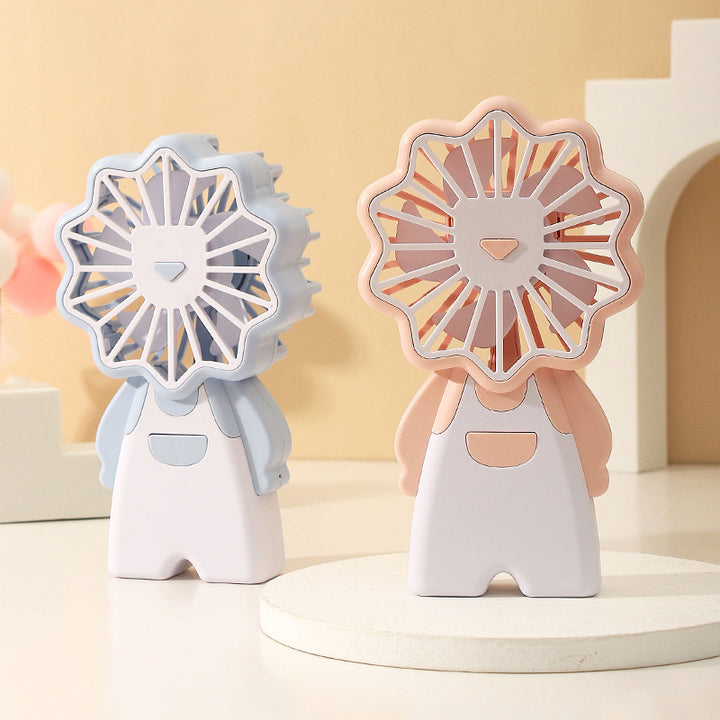 Ladies Portable Hand Fan in Cute Lion Design Bowlift