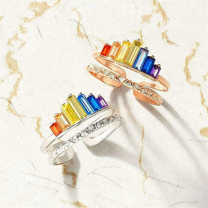 Adjustable Multi-Colored Crystal Ring Bowlift
