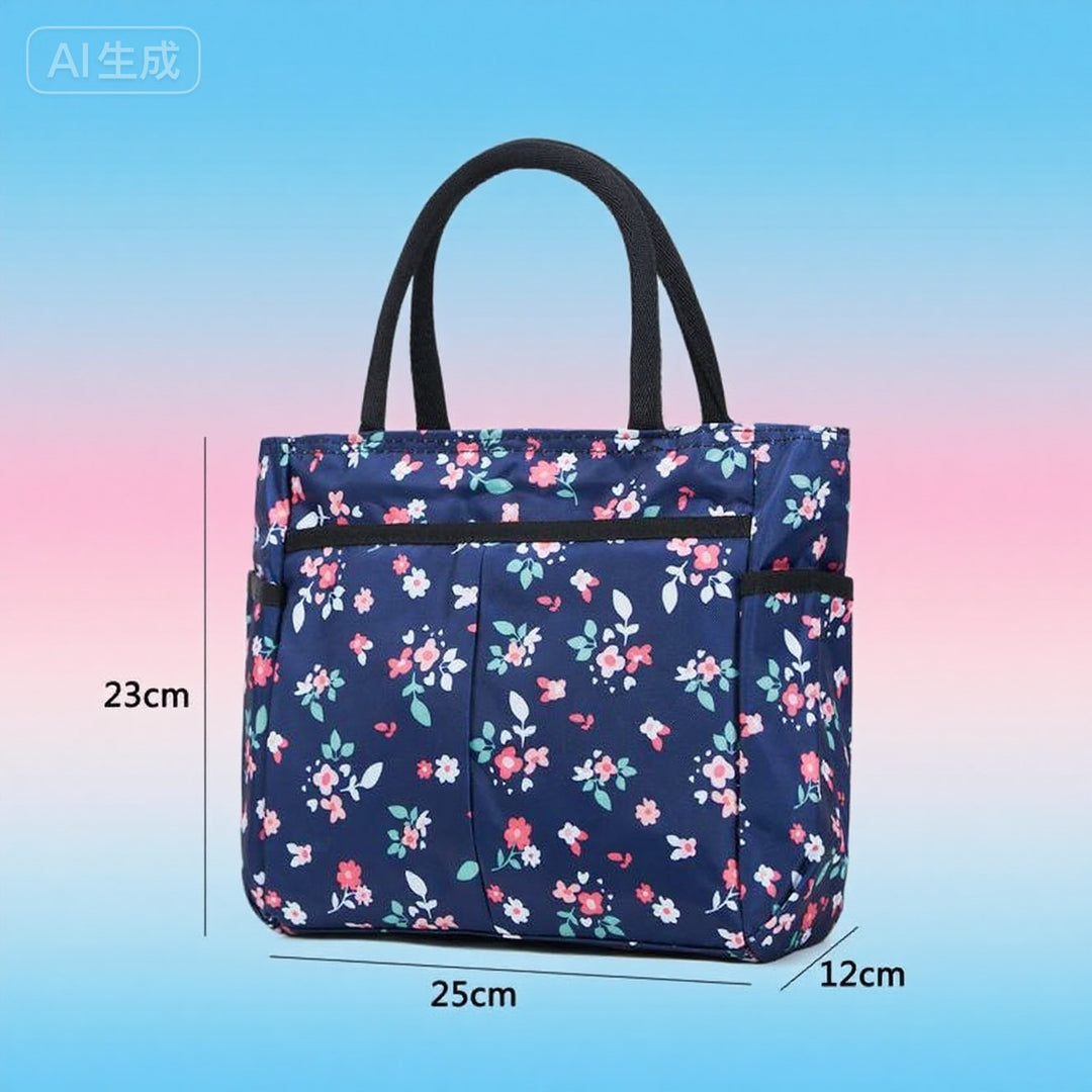 Floral Print Multi-Pocket Tote Bag Bowlift
