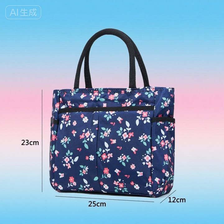 Floral Print Multi-Pocket Tote Bag Bowlift