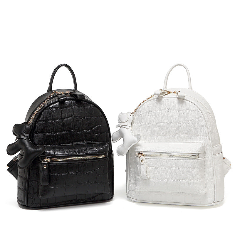Crocodile-Embossed Mini Chic Backpack Bowlift