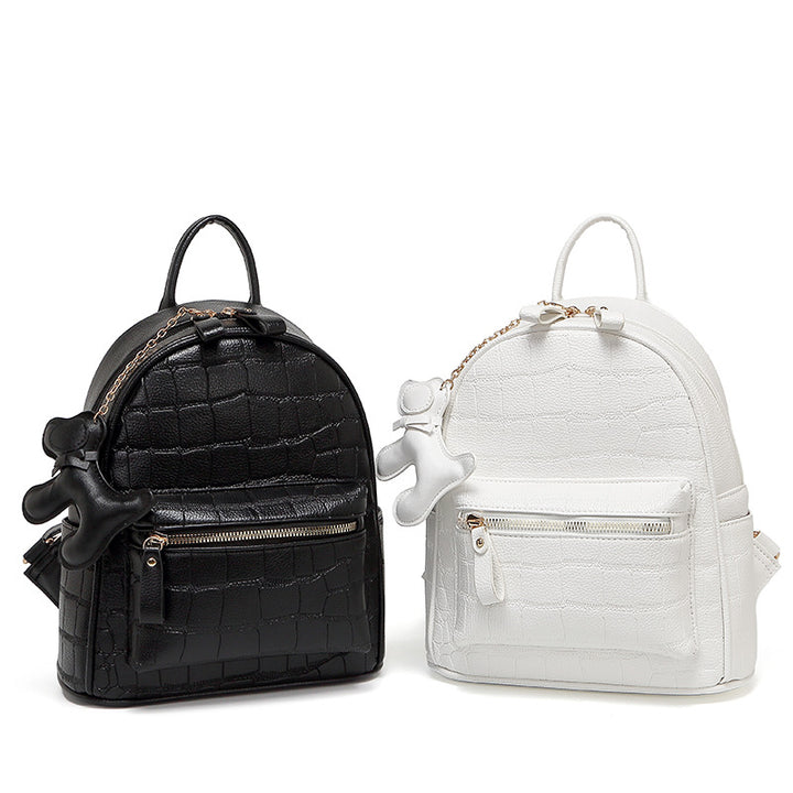 Crocodile-Embossed Mini Chic Backpack Bowlift