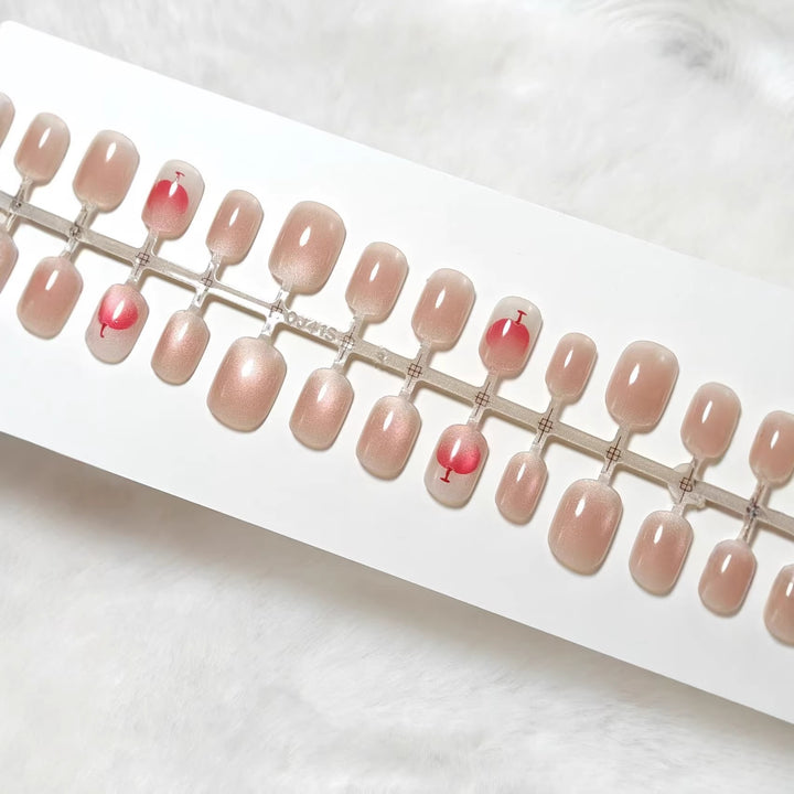 Artificial nails with elegant gradient and glitter accent design Bowlift