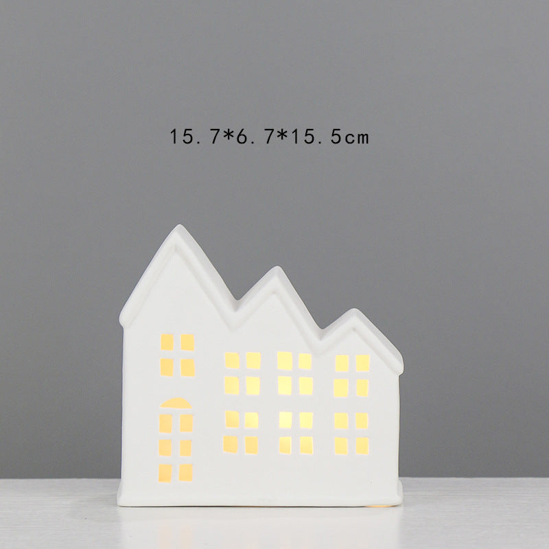 Decorative Ceramic House Lantern Bowlift