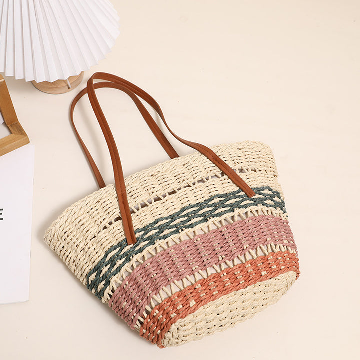 Stylish basket bag with sturdy leather handles Bowlift