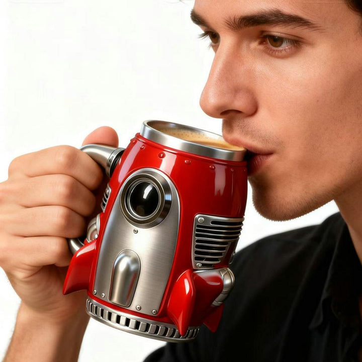 Creative Retro Rocket Coffee Mug Bowlift