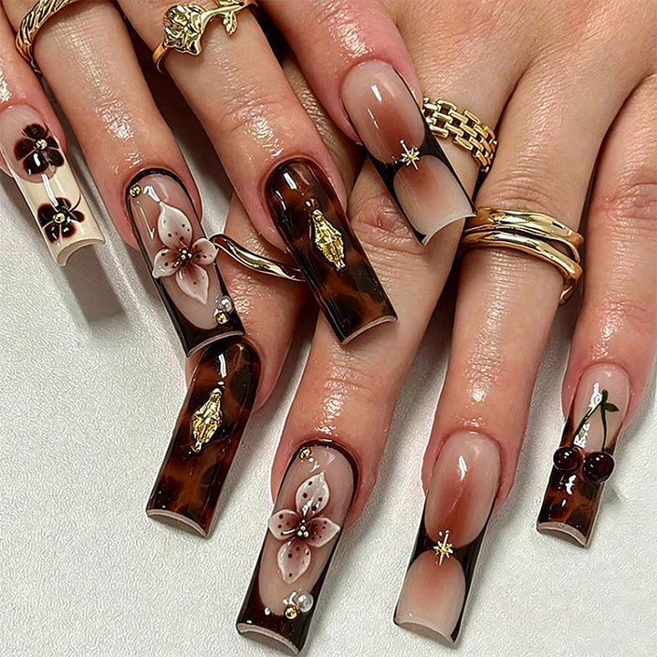 DIY Art Nail Set with Floral Designs Bowlift