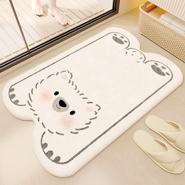 Cat-Themed Plush Bath Mat Bowlift