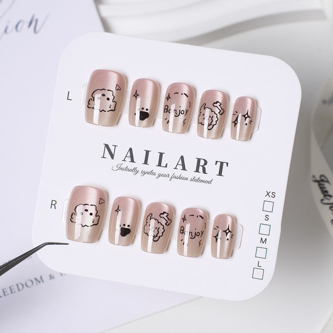 Elegant Bow-Embellished Press-On Nail Set