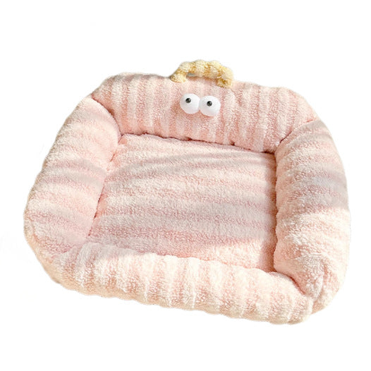 Cartoon-Themed Plush Dog Bed