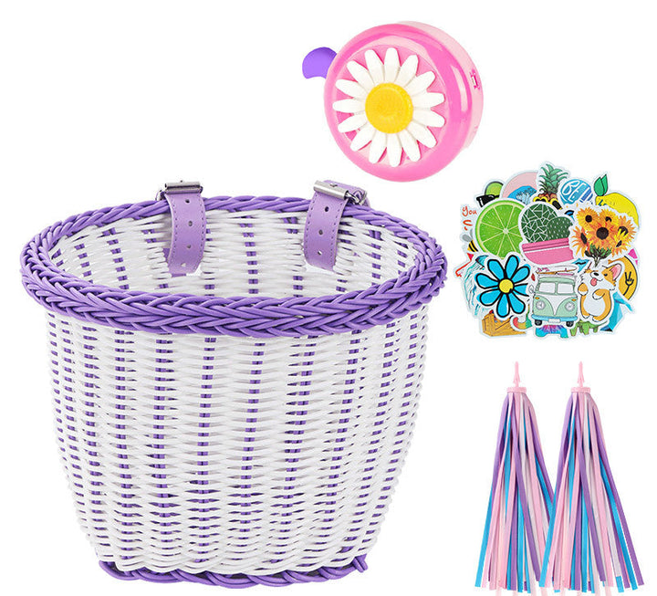 Decorative Woven Bicycle Storage Basket Bowlift