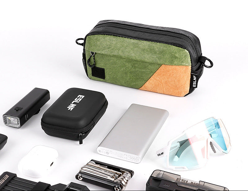 compact waterproof bicycle handlebar organizer pouch with multi-compartment storage and detachable strap Bowlift